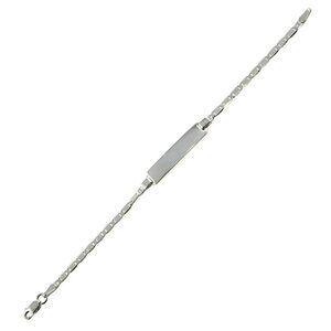 Sterling Silver 925 Rhodium Plated Vale Baby ID Bracelet